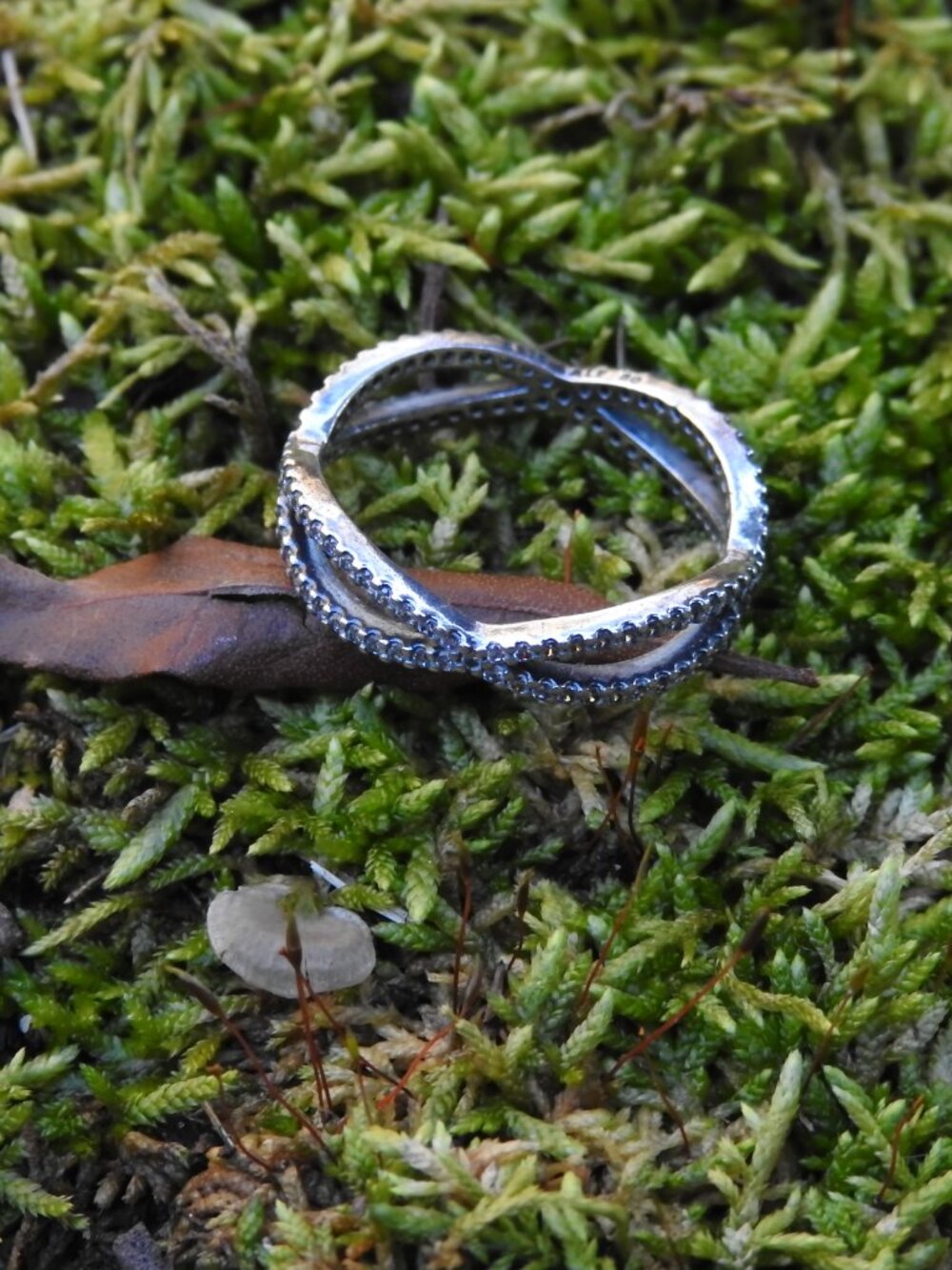 Retired Pandora Sterling Silver Crossing Paths Ring with Clear Zirconia - Picture 5 of 7